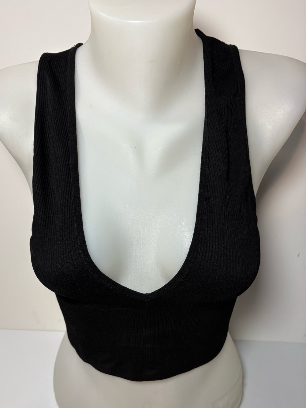 Urban Outfitters Black Ribbed Scoop Neck Tank